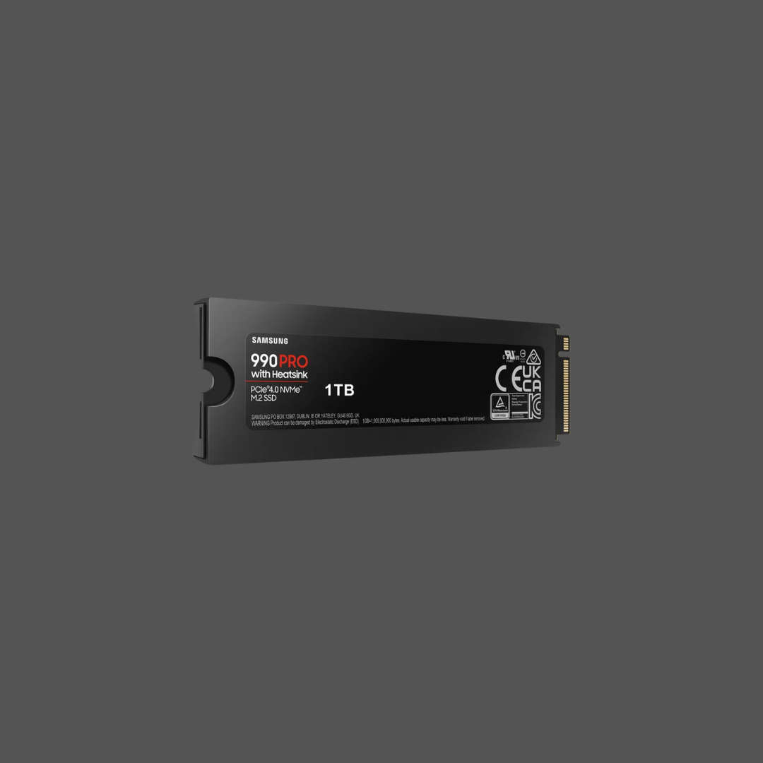 SAMSUNG MZ-V9P1T0CW 990 PRO 1 TB NVMe SSD W/Heatsink - Read Speed up to 7450 MB/s, Write Speed to up 6900 MB/s