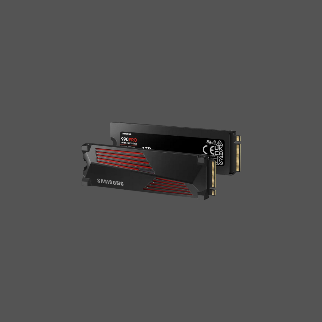 SAMSUNG MZ-V9P1T0CW 990 PRO 1 TB NVMe SSD W/Heatsink - Read Speed up to 7450 MB/s, Write Speed to up 6900 MB/s