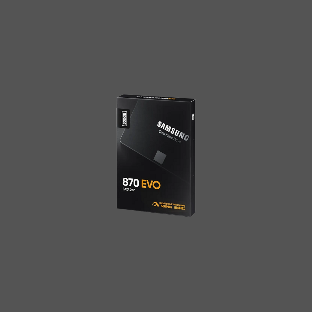 SAMSUNG MZ-77E500BW 870 EVO 500GB SSD, Read Speed up to 560 MB/s, Write Speed up to 530 MB/s