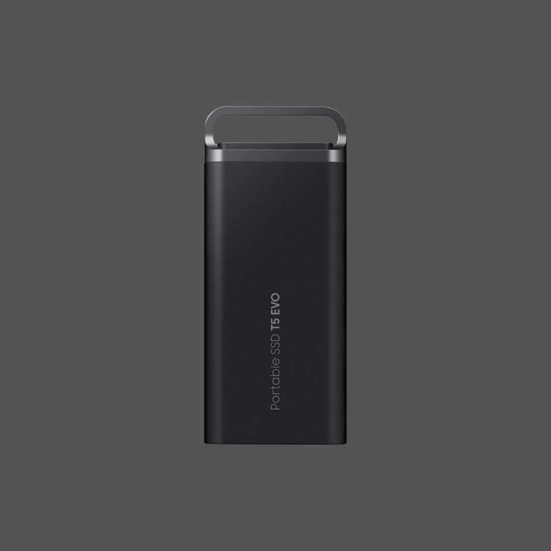 SAMSUNG T5 EVO Portable SSD 2TB; Transfer speed up to 460 MB/s; USB 3.2 (Gen1, 5Gbps) backwards compatible, AES 256-bit hardware encryption, Windows®, macOS®, Android™ Compatible Colour: Black