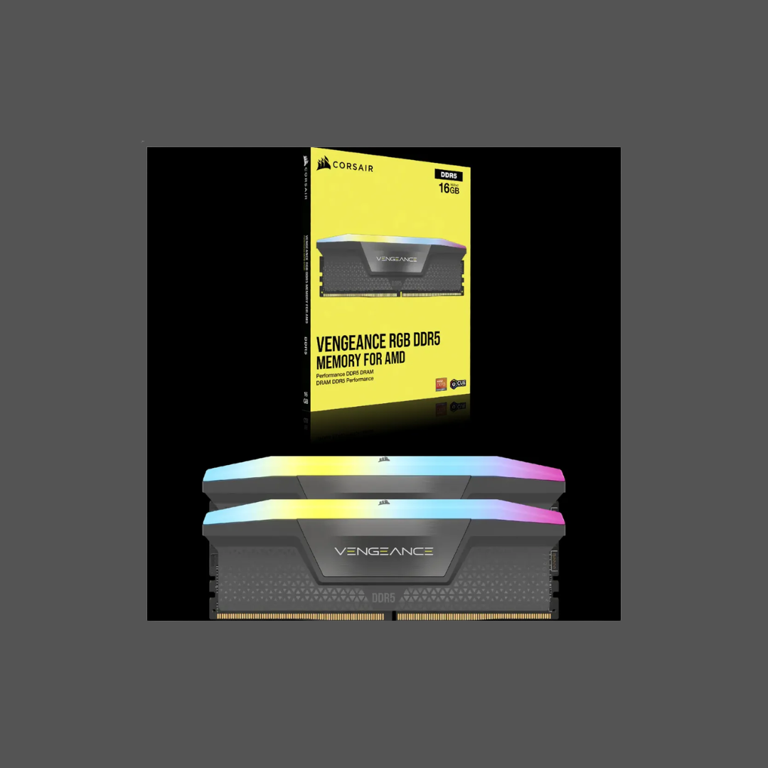 Corsair VENGEANCE RGB DDR5 32GB (2 x 16GB) DDR5 5200 CL40-40-40-77 1.25V Intel XMP & AMD EXPO - GREY.