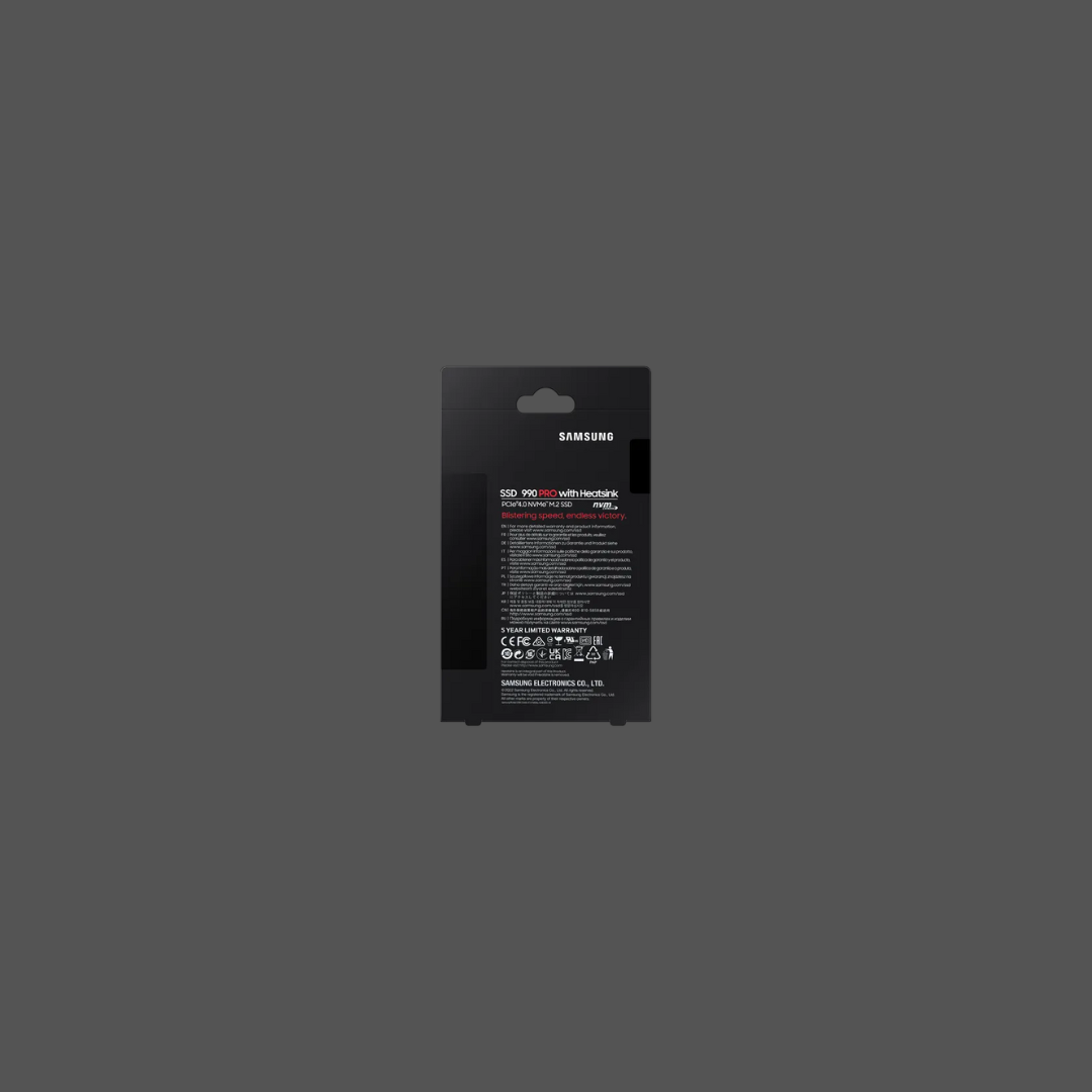 SAMSUNG MZ-V9P1T0CW 990 PRO 1 TB NVMe SSD W/Heatsink - Read Speed up to 7450 MB/s, Write Speed to up 6900 MB/s