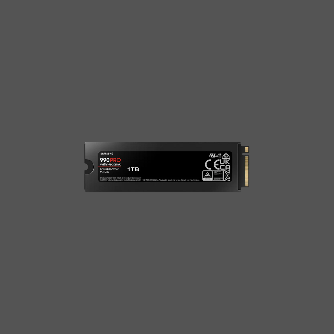 SAMSUNG MZ-V9P1T0CW 990 PRO 1 TB NVMe SSD W/Heatsink - Read Speed up to 7450 MB/s, Write Speed to up 6900 MB/s