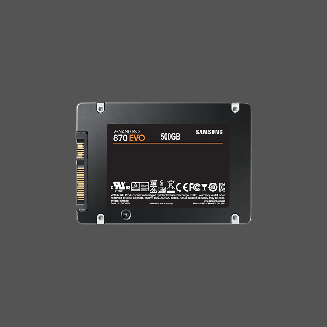 SAMSUNG MZ-77E500BW 870 EVO 500GB SSD, Read Speed up to 560 MB/s, Write Speed up to 530 MB/s