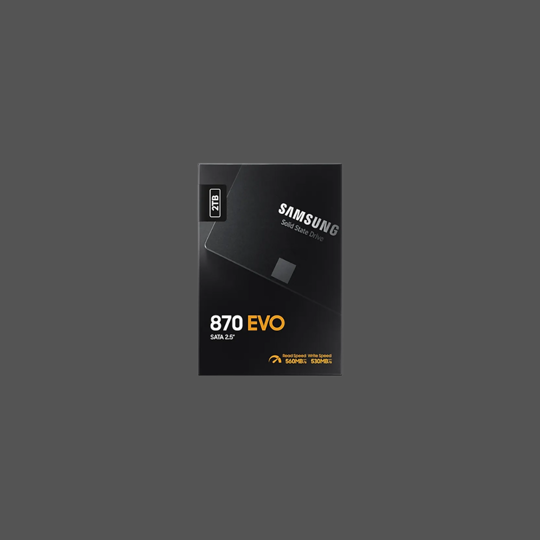 SAMSUNG MZ-77E2T0BW 870 EVO 2TB SSD, Read Speed up to 560 MB/s, Write Speed up to 530 MB/s