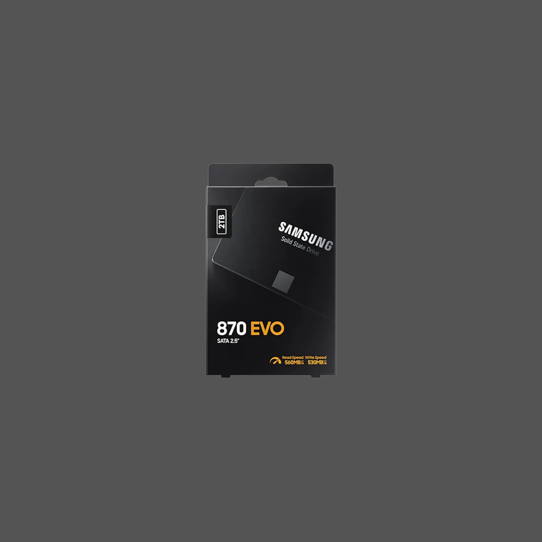 SAMSUNG MZ-77E2T0BW 870 EVO 2TB SSD, Read Speed up to 560 MB/s, Write Speed up to 530 MB/s