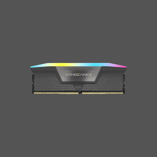 Corsair VENGEANCE RGB DDR5 32GB (2 x 16GB) DDR5 5200 CL40-40-40-77 1.25V Intel XMP & AMD EXPO - GREY.