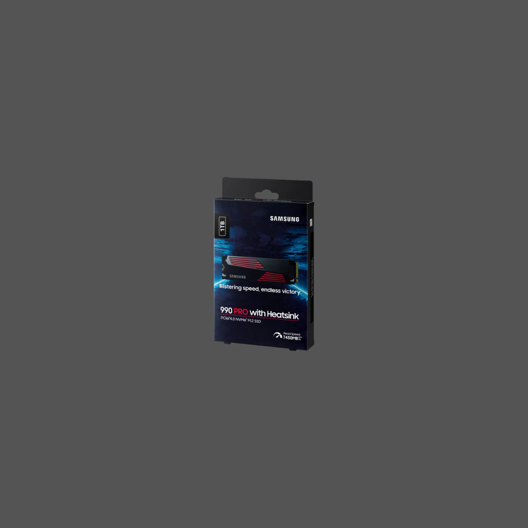 SAMSUNG MZ-V9P1T0CW 990 PRO 1 TB NVMe SSD W/Heatsink - Read Speed up to 7450 MB/s, Write Speed to up 6900 MB/s